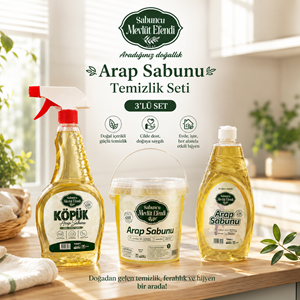 Arap Sabunu Temizlik Seti, Leke Çıkarıcı, Yağ Çözücü Etkili, Çok Amaçlı Yüzey Temizleyici, Bitkisel Ve Vegan Temizlik
