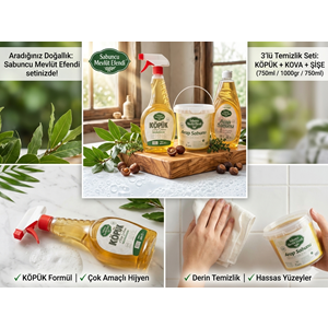 Arap Sabunu Temizlik Seti, Leke Çıkarıcı, Yağ Çözücü Etkili, Çok Amaçlı Yüzey Temizleyici, Bitkisel Ve Vegan Temizlik