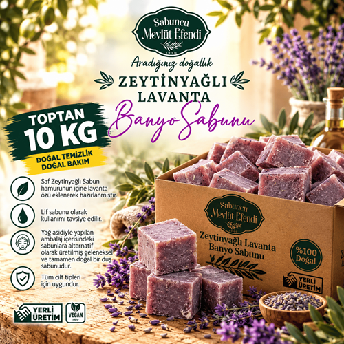 Zeytinyağlı Doğal Lavanta Banyo Sabunu 10 Kg (Dökme-Ambalajsız)