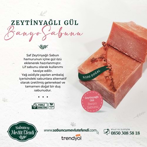 Zeytinyağlı Doğal Gül Banyo Sabunu 10 Kg (Dökme-Ambalajsız)