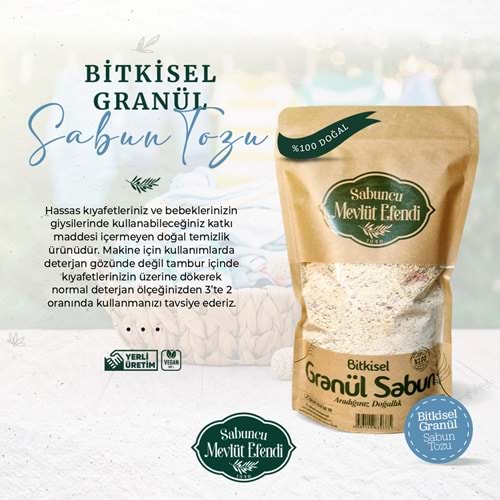 Bitkisel Granül Sabun Tozu 500 Gr * 12 Adet